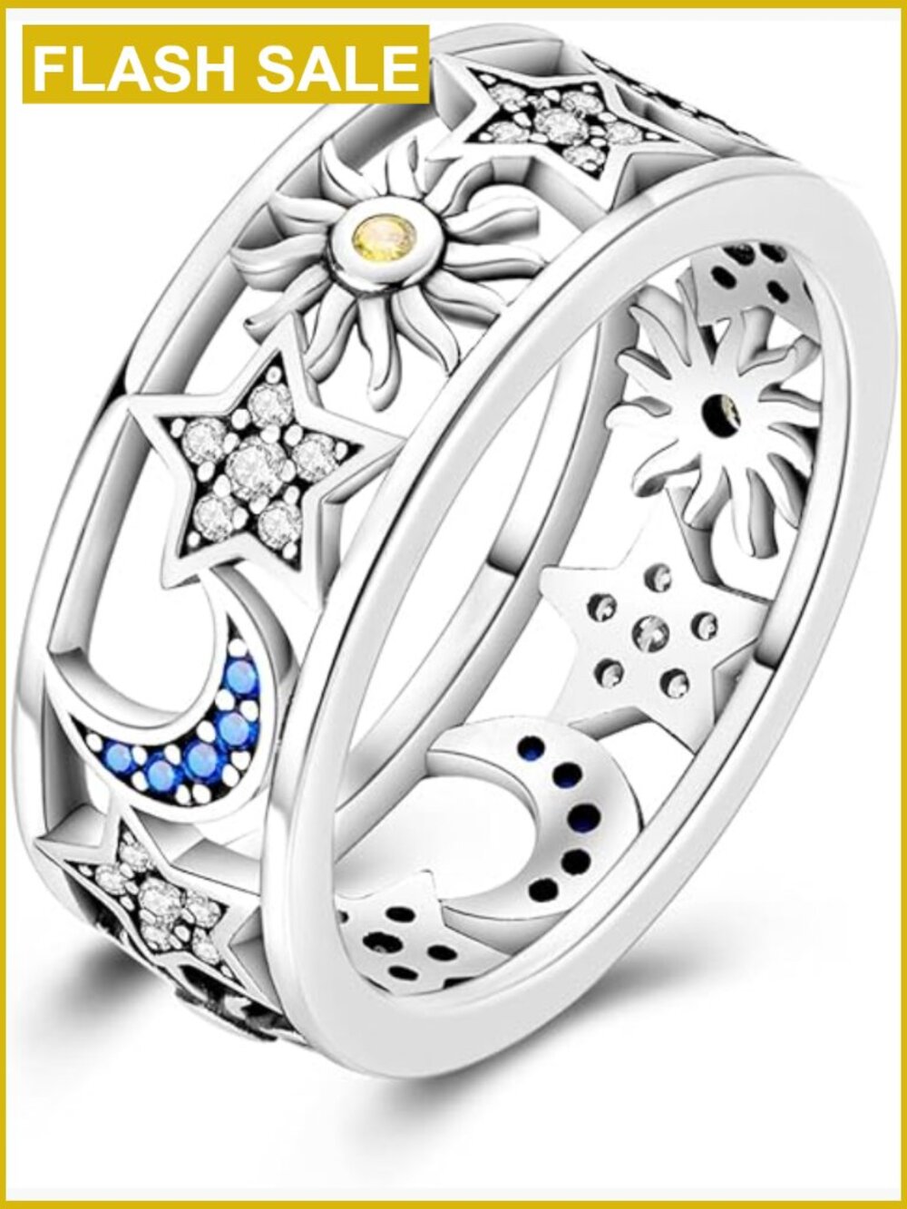 Cubic Zirconia Sterling Silver Stackable Eternity Ring